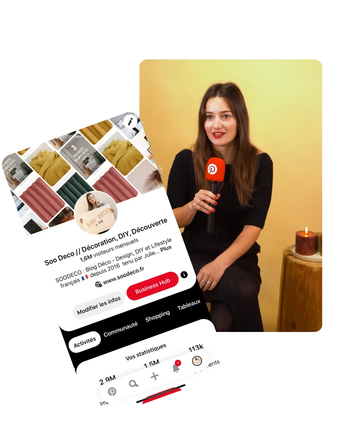 Julie partageant son expertise Pinterest